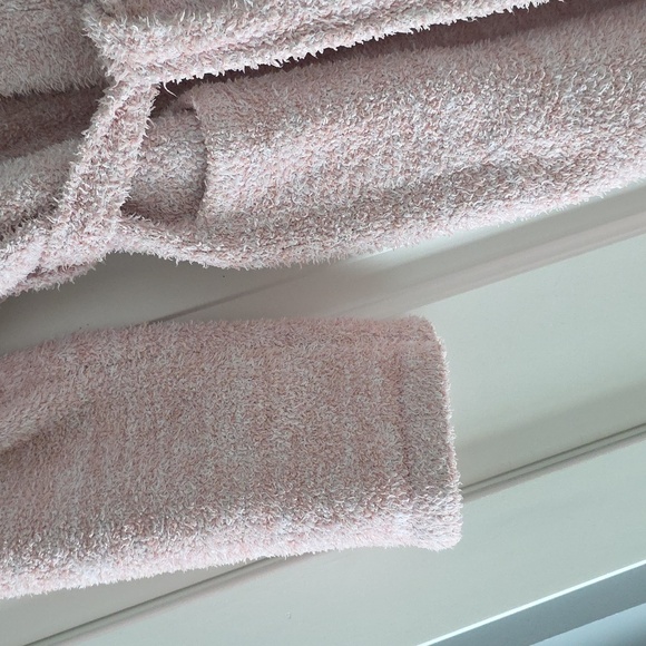 Barefoot Dreams Cozy Chic Heather Pink/white Bathrobe! - Picture 4 of 12
